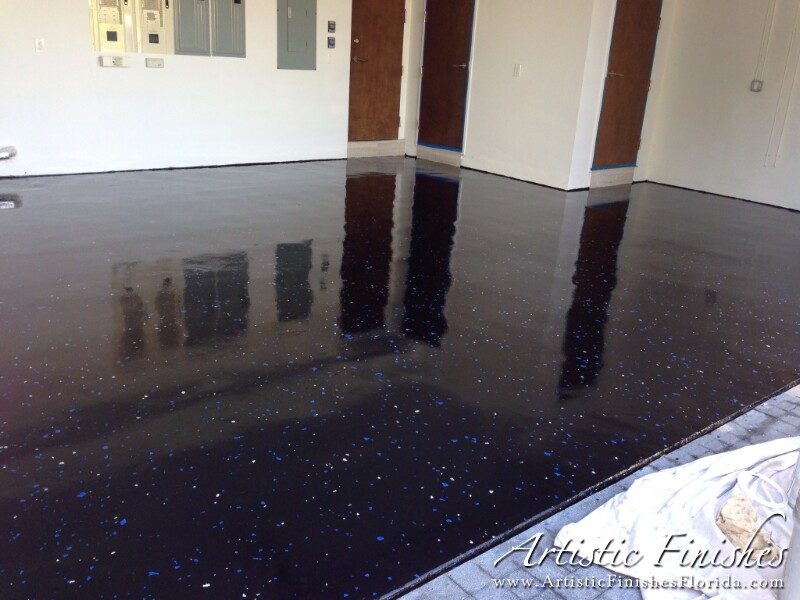 Light Flake Epoxy Garage Floor in Huntersville, NC